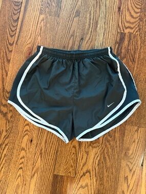 Nike Women’s Dark Gray Dri-Fit Athletic Shorts with White Piping